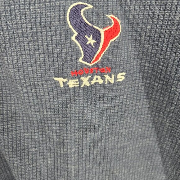 NFL Mens 2XL Houston Texans vintage 02 blue embroidered short sleeve polo waffle - Picture 4 of 8